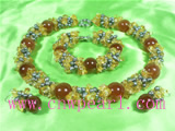 wholesale black pearl necklace set