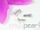 5pcs 925 sterling column two rows magnetic necklace clasps