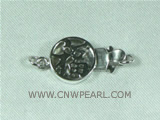 5pcs good quality 925 sterling silver 10mm chiselled pearl clasp
