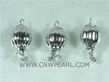 5pcs fine sterling silver 8mm half ball shaped necklace clasps
