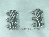 5pcs 17mm magnet pearl clasps of high quality 925 sterling silve