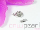 5pcs 925 sterling silver 11mm chiselled flower necklace clasps