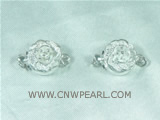 5pcs sterling silver 10mm carved flower necklace clasps on sale
