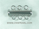 5pcs 20mm magnetic 3-row necklace clasps of fine sterling silver