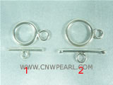 5pcs 925 sterling silver 10mm smooth ring toggle clasps