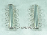 wholesale 5pcs 925 sterling silver 23mm four-rows spacer clasps