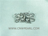 5pcs sterling silver 16mm flower shaped matte necklace clasps