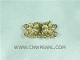 5pcs 16mm plated 925 silver flower shaped pearl necklace clasps