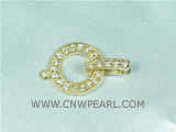 5pcs plated 925 silver pearl necklace clasps with zircon
