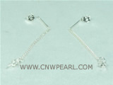wholesale 925 sterling silver studs earrings with long chain