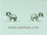 high quality of 925 sterling silver half round studs earrings