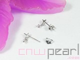 925 sterling silver half round studs earrings
