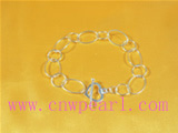 925 sterling silver oval and annular bracelet