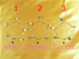 6*8mm freshwater pearl bracelet with sterling silver