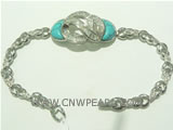925 silver bracelet with flower pattern on wholesale