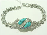 thick 925 silver bracelet with tai chi pattern on wholesale