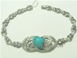 beautiful 925 silver bracelet with heart pattern on wholesale