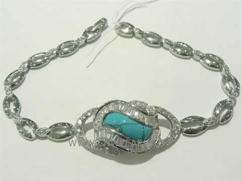 unique 925 silver bracelet with wave pattern on wholesale