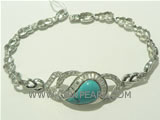 wholesale 925 silver bracelet with water ornament on the circles