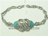 wholesale 925 silver bracelet with double S pattern