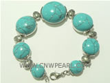 925 silver bracelet with different round turquoise on wholesale