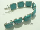 925 silver bracelet with same square turquoise on wholesale