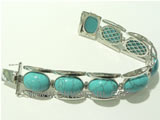 925 silver bracelet with same oval turquoise on wholesale
