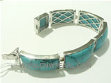 925 silver bracelet with long-shaped turquoise on wholesale