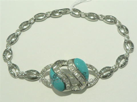 925 silver bracelet with two dots pattern on wholesale