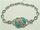 925 silver bracelet with two dots pattern on wholesale
