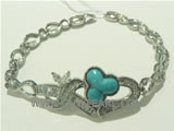 wholesale 925 sterling silver bracelet with shamrock pattern