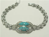 925 sterling silver bracelet with two paratactic oval patterns