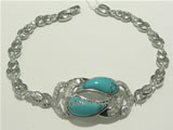 925 silver bracelet with vortex shape turquoise on wholesale