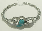 925 silver bracelet with flower crown on wholesale