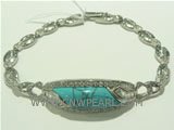 925 silver bracelet with long rhombus turquoise on wholesale