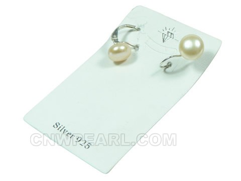 9-9.5mm pink freshwater pearl earring with sterling hook