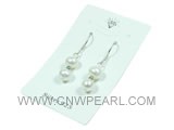 7-8mm white freshwater pearl sterling dangling earring