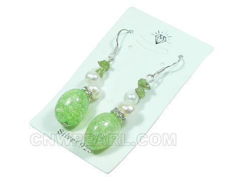 7-8mm potato freshwater pearl sterling dangling earring