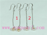 6*8mm potato freshwater pearl sterling dangling earring