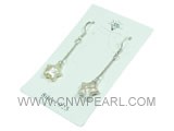 10mm lavender star freshwater pearl dangling earrings