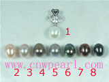 6*8mm rice pearl pendant with sterling silver