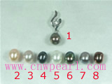6*8mm rice pearl pendant with flower design