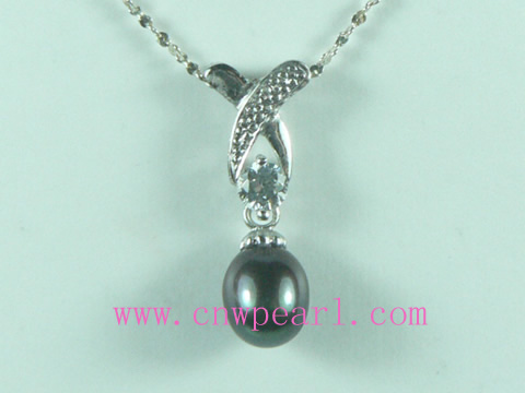 5*8mm cultured pearl pendant with pendant mounting