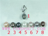 cheap 5*8mm rice pearl pendant with pendant mounting