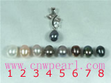 5*7mm cultured pearl pendant with sterling silver mounting