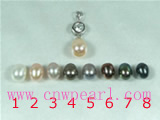6*8mm rice pearl pendant with zircon beads