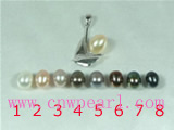 6*8mm rice pearl pendant with sailboat pendant mounting