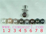 wholesale 5*7mm freshwater pearl pendant with pendant mounting