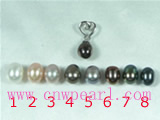 5*7mm rice freshwater pearl pendant with heart mounting