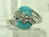 turquoise ring with crab's legs style 925 silver on wholesale